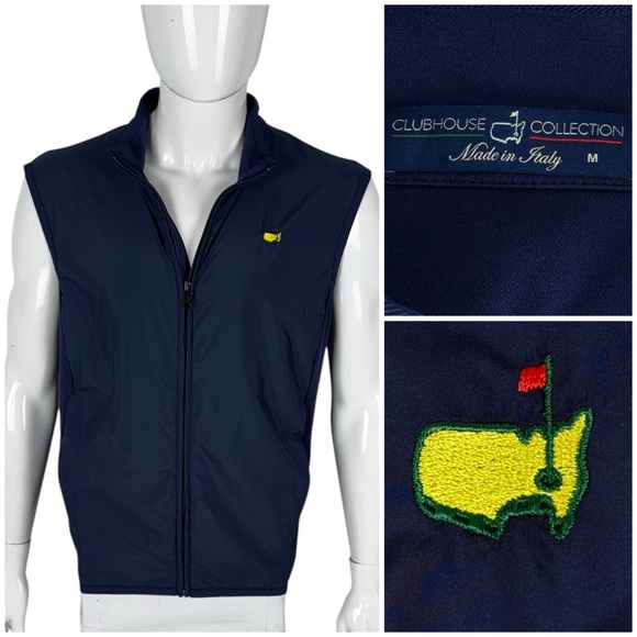 Augusta National Masters Clubhouse Collection Mens Medium Golf Vest Blue Casual - Picture 1 of 10